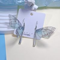 1 Pair Sweet Butterfly Plating Organza Drop Earrings sku image 3
