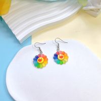 1 Pair Cute Flower Resin Drop Earrings sku image 1