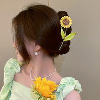 Sweet Sunflower Alloy Plating Inlay Rhinestones Hair Claws main image 2