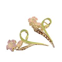 Sweet Flower Alloy Plating Inlay Artificial Pearls Hair Claws main image 2