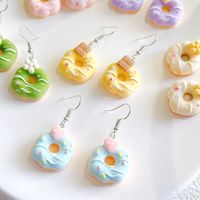 1 Pair Cute Donuts Resin Drop Earrings main image 2