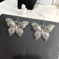 1 Pair Lady Flower Butterfly Metal Drop Earrings sku image 3