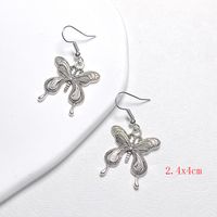 1 Pair Cute Butterfly Metal Drop Earrings sku image 1