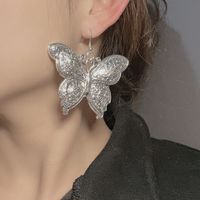 1 Paire Dame Fleur Papillon Métal Boucles D'oreilles main image 4