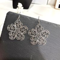 1 Pair Lady Flower Butterfly Metal Drop Earrings sku image 2