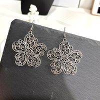 1 Par Señora Flor Mariposa Metal Pendientes De Gota sku image 2