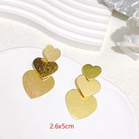 1 Pair Sweet Heart Shape Plating Metal Drop Earrings sku image 1