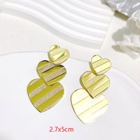1 Pair Sweet Heart Shape Plating Metal Drop Earrings sku image 2