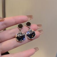 1 Pair Sweet Round Plating Inlay Alloy Artificial Diamond Drop Earrings main image 5