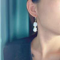1 Pair Simple Style Heart Shape Beaded Plastic Resin Drop Earrings main image 3