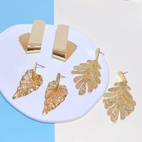 1 Pair Streetwear Leaf Irregular Metal Drop Earrings Earrings main image 4