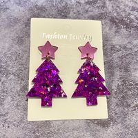 1 Pair Simple Style Leaf Star Patchwork Arylic Drop Earrings main image 4