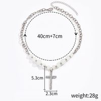 Lady Cross Metal Plating Inlay Artificial Gemstones Unisex Pendant Necklace main image 2