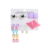 1 Set Sweet Heart Shape Plating Resin Drop Earrings Ear Studs sku image 3