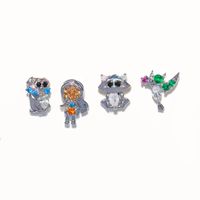 1 Set 1 Pair Simple Style Cartoon Character Inlay Brass Zircon Ear Studs sku image 10