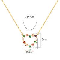 Lady Simple Style Heart Shape Copper Plating Inlay Zircon 18k Gold Plated Pendant Necklace main image 3