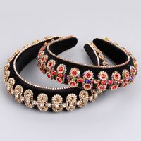 Lady Round Cloth Inlay Rhinestones Hair Band main image 5