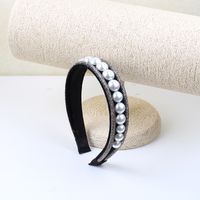 Lady Pearl Cloth Inlay Artificial Crystal Rhinestones Hair Band sku image 3