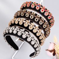 Lady Round Cloth Inlay Rhinestones Hair Band main image 1