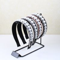 Lady Pearl Cloth Inlay Artificial Crystal Rhinestones Hair Band main image 1