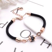 Wholesale Jewelry Streetwear Geometric Rope Titanium Steel Rhinestones 18K Gold Plated Bracelets main image 5