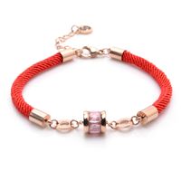 Großhandel Schmuck Strassenmode Geometrisch Seil Titan Stahl Strasssteine 18 Karat Vergoldet Armbänder sku image 1