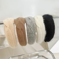 Lady Solid Color Knit Handmade Hair Band main image 6