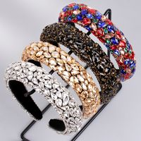 Women's Retro Lady Water Droplets Cloth Inlay Rhinestones Hair Band main image 1