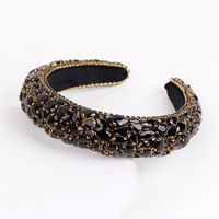 Women's Retro Lady Water Droplets Cloth Inlay Rhinestones Hair Band sku image 1