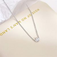 Simple Style Flower Stainless Steel Plating Inlay Zircon White Gold Plated Gold Plated Pendant Necklace sku image 2
