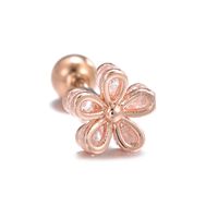 1 Piece Ig Style Simple Style Geometric Flower Butterfly Plating Inlay Brass Zircon 18k Gold Plated White Gold Plated Ear Studs sku image 9