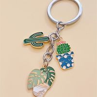 Cute Cactus Plant Alloy Bag Pendant Keychain main image 2