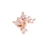1 Piece Ig Style Simple Style Geometric Flower Plating Inlay Brass Zircon 18k Gold Plated White Gold Plated Ear Studs sku image 15