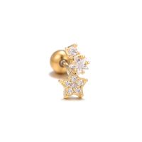 1 Piece Ig Style Simple Style Geometric Flower Plating Inlay Brass Zircon 18k Gold Plated White Gold Plated Ear Studs sku image 7