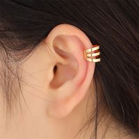 1 Piece Simple Style Solid Color Layered Plating Copper Copper Gold Plated Ear Cuffs main image 7