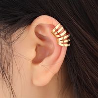 1 Piece Simple Style Solid Color Layered Plating Copper Copper Gold Plated Ear Cuffs main image 1