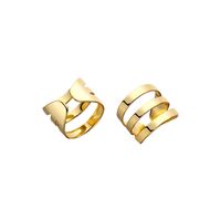 1 Piece Simple Style Solid Color Layered Plating Copper Copper Gold Plated Ear Cuffs main image 3