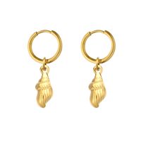 1 Pair Simple Style Classic Style Starfish Conch Shell Plating Stainless Steel 18K Gold Plated Earrings main image 7