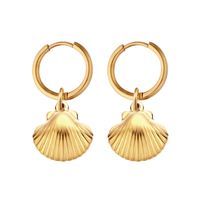 1 Pair Simple Style Classic Style Starfish Conch Shell Plating Stainless Steel 18K Gold Plated Earrings main image 6
