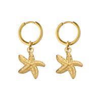 1 Pair Simple Style Classic Style Starfish Conch Shell Plating Stainless Steel 18K Gold Plated Earrings main image 8