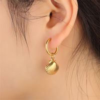 1 Pair Simple Style Classic Style Starfish Conch Shell Plating Stainless Steel 18K Gold Plated Earrings main image 3