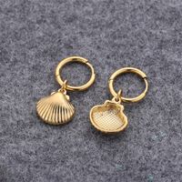 1 Pair Simple Style Classic Style Starfish Conch Shell Plating Stainless Steel 18K Gold Plated Earrings main image 9