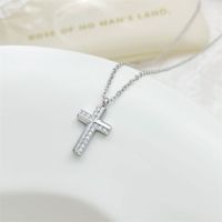 Simple Style Classic Style Cross Stainless Steel Plating Inlay Zircon White Gold Plated Gold Plated Women's Pendant Necklace sku image 2