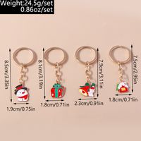 Cute Christmas House Snowman Alloy Christmas Bag Pendant Keychain main image 8