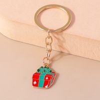 Cute Christmas House Snowman Alloy Christmas Bag Pendant Keychain sku image 2