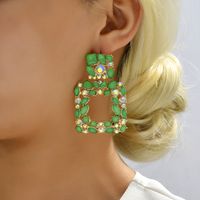 1 Pair Fashion Geometric Rhinestone Plating Women's Drop Earrings main image 3