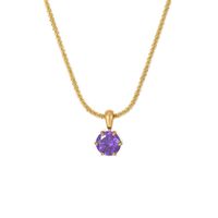 Classic Style Solid Color Stainless Steel Zircon Pendant Necklace In Bulk main image 6