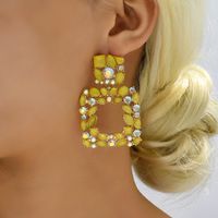 1 Pair Fashion Geometric Rhinestone Plating Women's Drop Earrings main image 7
