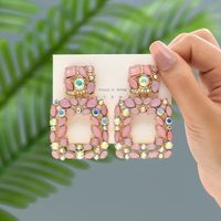 1 Pair Fashion Geometric Rhinestone Plating Women's Drop Earrings sku image 4