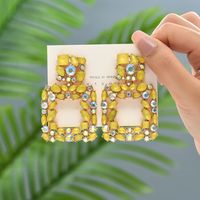 1 Pair Fashion Geometric Rhinestone Plating Women's Drop Earrings sku image 7